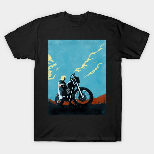 Retro grunge caferacer scrambler motorcycle T-Shirt by SFDesignstudio